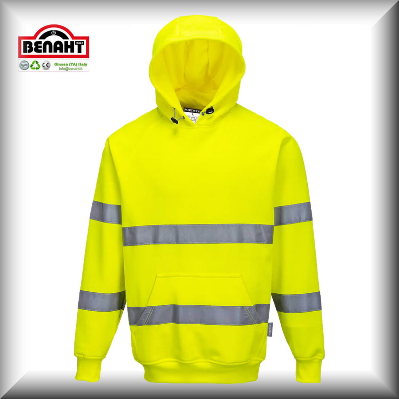 BEN B304 - Felpa con cappuccio Hi-Vis