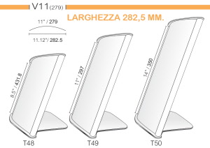 CODICE E ALTEZZA TARGA: T49 - 297 mm.