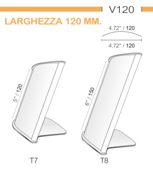 CODICE E ALTEZZA TARGA: T7 - 120 mm.