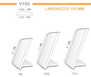 CODICE E ALTEZZA TARGA: T9 - 150 mm.