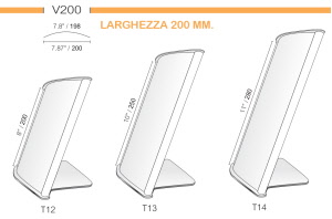 CODICE E ALTEZZA TARGA: T12 - 200 mm.