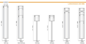 CODICE E ALTEZZA TARGA: TRP5 - 1270 mm. - Altezza Totale con palo: 1400 mm.