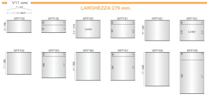 CODICE E ALTEZZA TARGA: WFP161 - 215 mm. Divisa 147 + 50