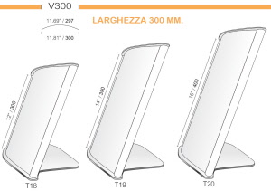 CODICE E ALTEZZA TARGA: T18 - 300 mm.