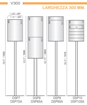 CODICE E ALTEZZA TARGA: DSP4 - 420 mm. - Altezza Totale con palo: 1520 mm.