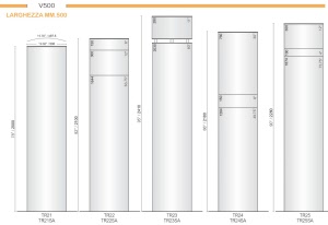 CODICE E ALTEZZA TARGA: TR24 - Altezza Totale: 2180 mm.