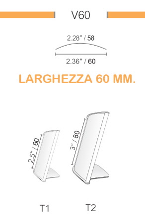 CODICE E ALTEZZA TARGA: T1 - 60 mm.