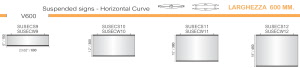 CODICE E ALTEZZA TARGA: SUSECS12 - 450 mm. Bombatura Stretta