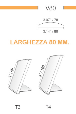 CODICE E ALTEZZA TARGA: T3 - 80 mm.