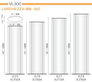 CODICE E ALTEZZA TARGA: VLF5- Altezza Totale 1200 mm.