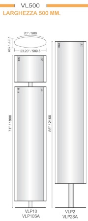 CODICE E ALTEZZA TARGA: VLP10- 1618 mm. - Altezza Totale con palo: 1800 mm.