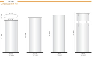 CODICE E ALTEZZA TARGA: VLF24 -  Altezza Totale 2150 mm.