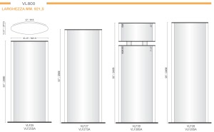 CODICE E ALTEZZA TARGA: VLF27- Altezza Totale 2300 mm.