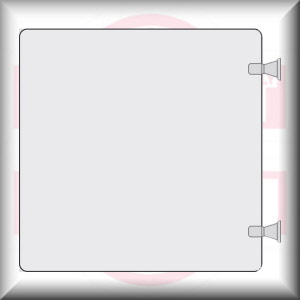 DIMENSIONE E MATERIALE: cm 12x12 - PLEXIGLASS NEUTRO A BANDIERA