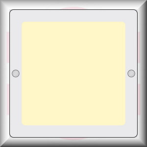 DIMENSIONE E MATERIALE: cm 12x12 - PLEXIGLASS LUMINESCENTE A PARETE