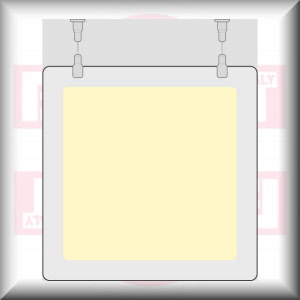 DIMENSIONE E MATERIALE: cm 12x12 - PLEXIGLASS LUMINESCENTE A SOFFITTO