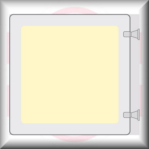 DIMENSIONE E MATERIALE: cm 12x12 - PLEXIGLASS LUMINESCENTE A BANDIERA