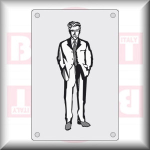 DIMENSIONE E MATERIALE: cm 18x12 - PLEXIGLASS OPALINO A PARETE