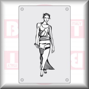 DIMENSIONE E MATERIALE: cm 18x12 - PLEXIGLASS OPALINO A PARETE