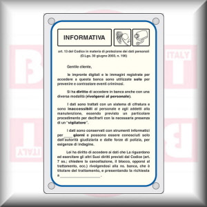 DIMENSIONE E MATERIALE: cm 18x12 - PLEXIGLASS OPALINO A PARETE