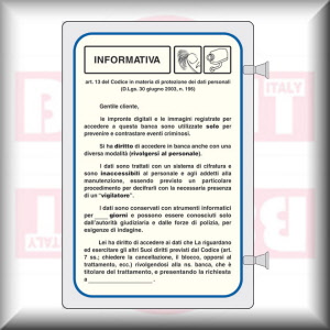 DIMENSIONE E MATERIALE: cm 18x12 - PLEXIGLASS  OPALINO A BANDIERA