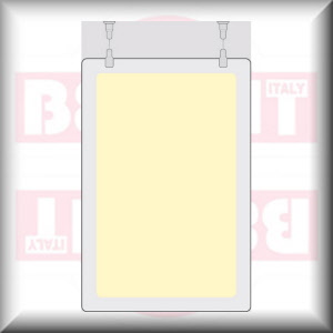 DIMENSIONE E MATERIALE: cm 18x12 - PLEXIGLASS LUMINESCENTE A SOFFITTO