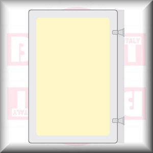 DIMENSIONE E MATERIALE: cm 18x12 - PLEXIGLASS LUMINESCENTE A BANDIERA