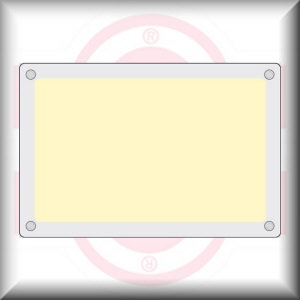 DIMENSIONE E MATERIALE: cm 18x12 - PLEXIGLASS LUMINESCENTE A PARETE