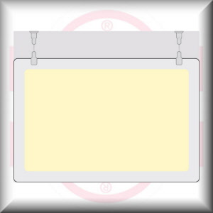 DIMENSIONE E MATERIALE: cm 18x12 - PLEXIGLASS LUMINESCENTE A SOFFITTO
