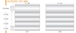 CODICE E LARGHEZZA TARGA: D47 - 760 mm.