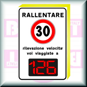 TARGA CON RILEVATORE: Targa a cassonetto 150x100x12 con rilevatore a 3 cifre