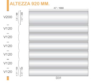 CODICE E LARGHEZZA TARGA: D31 - 1000 mm.