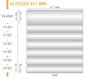 CODICE E LARGHEZZA TARGA: D49 - 1000 mm.