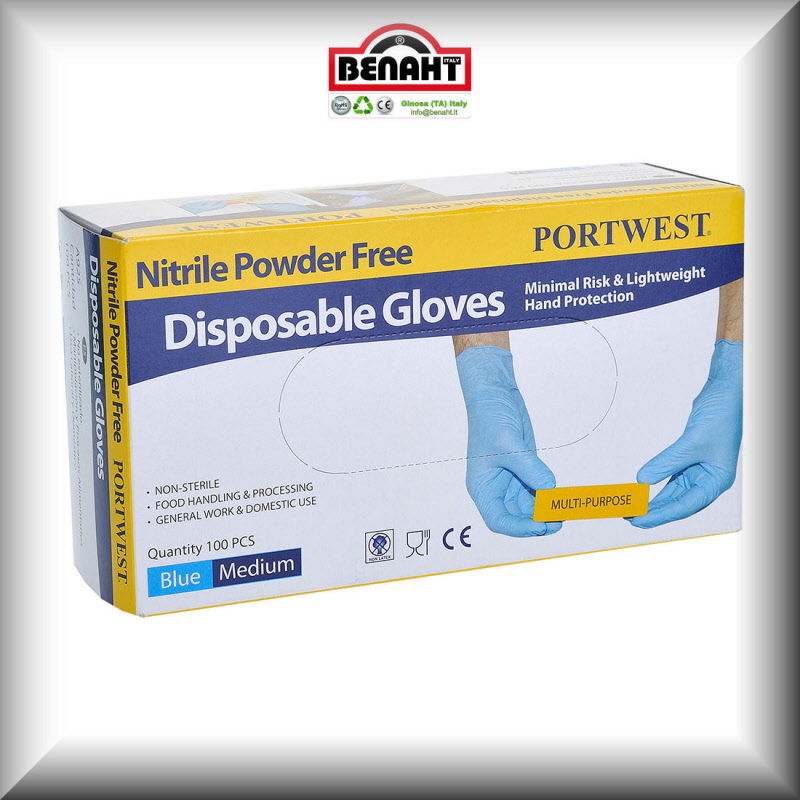 Guanti monouso in Nitrile blu scatola