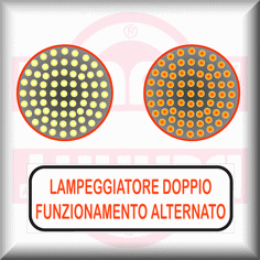 SCEGLIERE LA DIMENSIONE  E IL TIPO DI LAMPEGGIO: Diametro 200 mm. - Lampeggio altenato