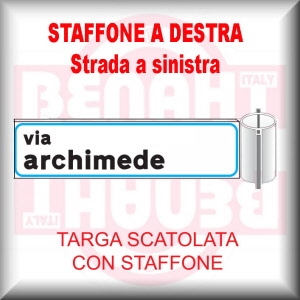 SCELTA STAFFONE PER TARGA MONOFACCIALE: Staffone a Destra