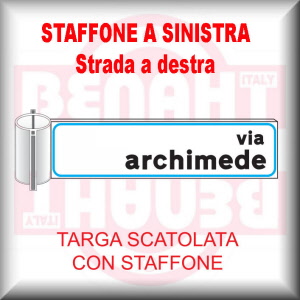 SCELTA STAFFONE PER TARGA MONOFACCIALE: Staffone a Sinistra