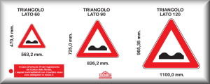 Dimensione Supporto Rifrangenza: Lato 60 -  Ferro - Classe 1