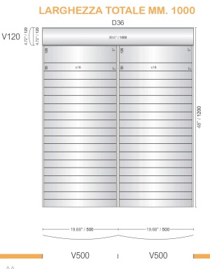 CODICE E ALTEZZA TARGA: D35 - 1138 mm.