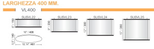 CODICE E LARGHEZZA TARGA: SUSVL23 - 230 mm.